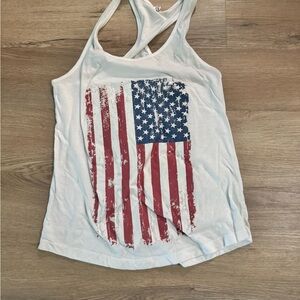 Next Level Apparel White Red Cut Out Tank Top